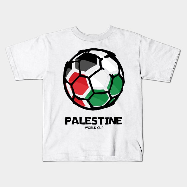 Palestine Football Country Flag Kids T-Shirt by KewaleeTee